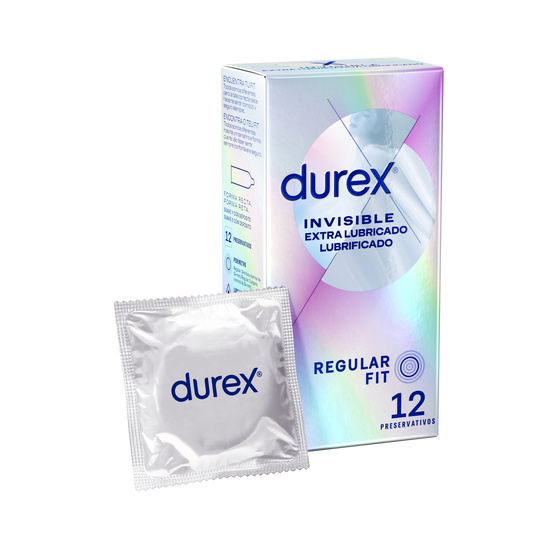 Durex ES Condoms Durex Preservativos Invisible Extra Lubricado 12 unidades