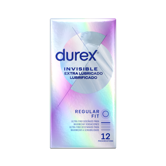 Durex ES Condoms Durex Preservativos Invisible Extra Lubricado 12 unidades